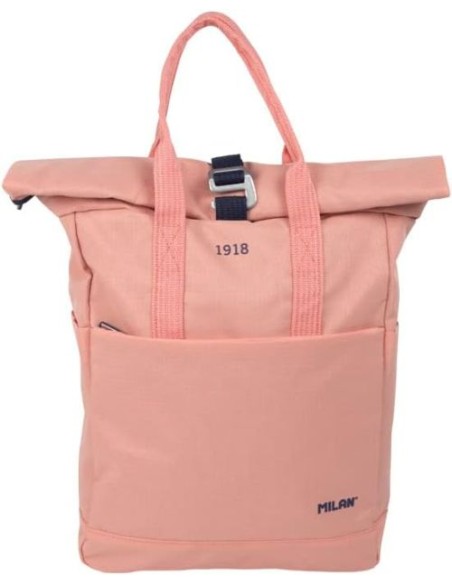 Mochila cierre superior enrollable serie 1918 rosa 37x32x30cm