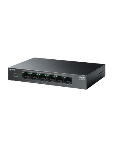 LiteWave LS106LP switch No administrado Fast Ethernet (10/100) Energía sobre Ethernet (PoE) Negro