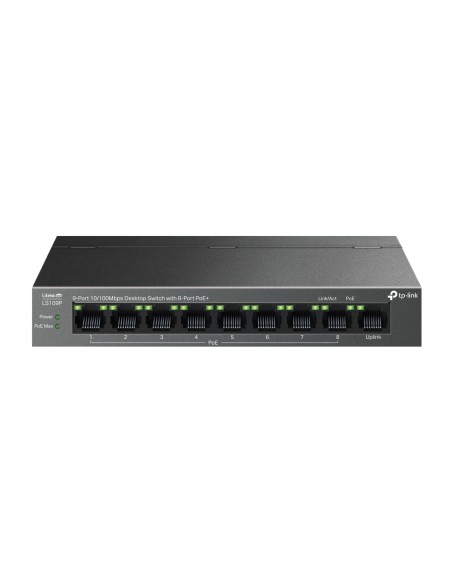 LiteWave LS109P switch No administrado Fast Ethernet (10/100) Energía sobre Ethernet (PoE) Negro
