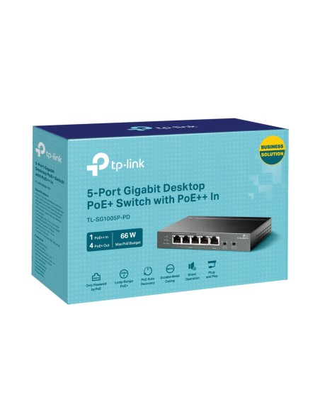 TL-SG1005P-PD switch Gigabit Ethernet (10/100/1000) Energía sobre Ethernet (PoE) Negro