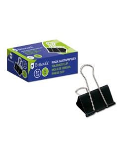PINZA SUJETAPAPELES 32 MM. PALA ABATIBLE COLOR NEGRO BISMARK 321722