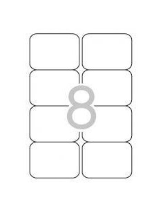 APLI ETIQUETAS POLIESTER BLANCO PARA LÁSER Y FOTOCOPIADORAS / 99,1 X 67,7 MM / CANTOS ROMOS - 20 HOJAS-