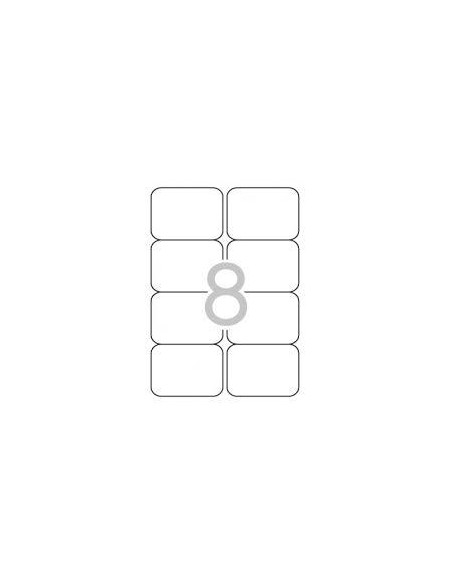 APLI ETIQUETAS POLIESTER BLANCO PARA LÁSER Y FOTOCOPIADORAS / 99,1 X 67,7 MM / CANTOS ROMOS - 20 HOJAS-