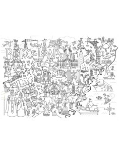 Barcelona mapa para colorear