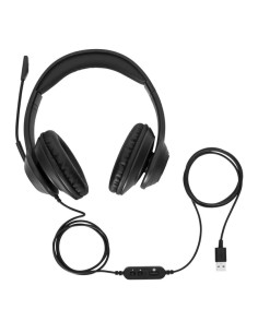 AEH102GL auricular y casco Auriculares Alámbrico Diadema Llamadas/Música USB tipo A Negro 2