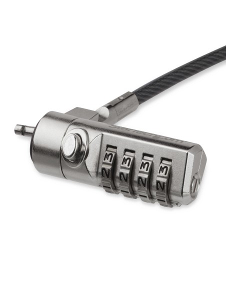 Cable con Candado de Seguridad con Clave para Ordenador Portátil - con Bisagra Giratoria - con Candado de Combinación de 4 Dígi
