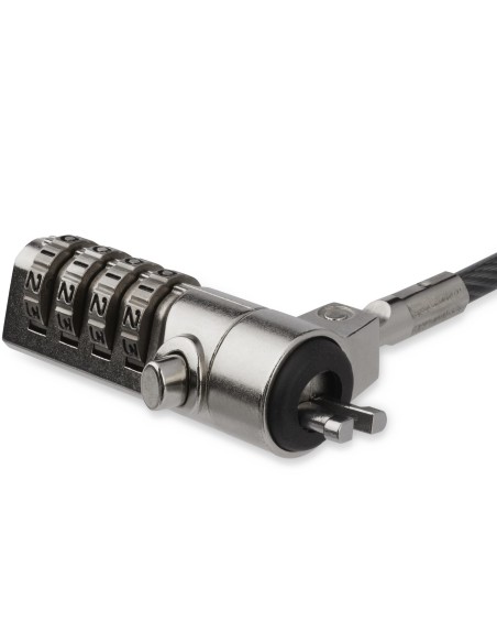 Cable con Candado de Seguridad con Clave para Ordenador Portátil - con Bisagra Giratoria - con Candado de Combinación de 4 Dígi