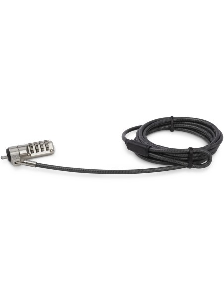 Cable con Candado de Seguridad con Clave para Ordenador Portátil - con Bisagra Giratoria - con Candado de Combinación de 4 Dígi