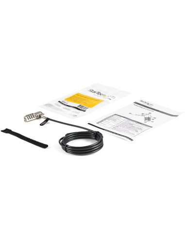 Cable con Candado de Seguridad con Clave para Ordenador Portátil - con Bisagra Giratoria - con Candado de Combinación de 4 Dígi