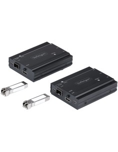 Extensor KVM HDMI de 4K por Fibra - Alargador de Consola Switch KVM con Vídeo HDMI y USB Remoto - hasta 300m (Multimodo) - con  2