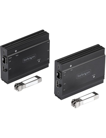 Extensor KVM HDMI de 4K por Fibra - Alargador de Consola Switch KVM con Vídeo HDMI y USB Remoto - hasta 300m (Multimodo) - con  Extensor KVM HDMI de 4K por Fibra - Alargador de Consola Switch KVM con Vídeo HDMI y USB Remoto - hasta 300m (Multimodo) - con