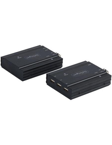 Extensor KVM HDMI de 4K por Fibra - Alargador de Consola Switch KVM con Vídeo HDMI y USB Remoto - hasta 300m (Multimodo) - con  Extensor KVM HDMI de 4K por Fibra - Alargador de Consola Switch KVM con Vídeo HDMI y USB Remoto - hasta 300m (Multimodo) - con