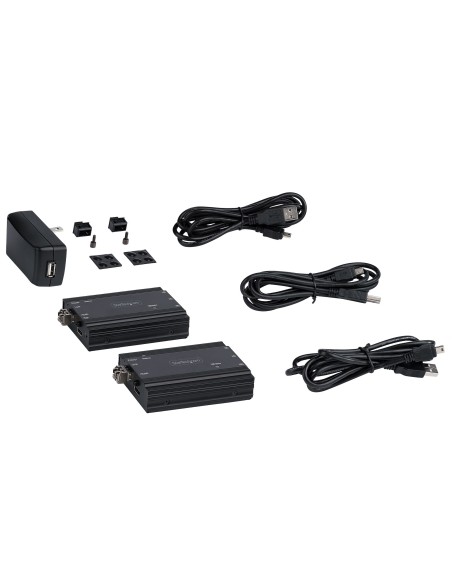 Extensor KVM HDMI de 4K por Fibra - Alargador de Consola Switch KVM con Vídeo HDMI y USB Remoto - hasta 300m (Multimodo) - con  Extensor KVM HDMI de 4K por Fibra - Alargador de Consola Switch KVM con Vídeo HDMI y USB Remoto - hasta 300m (Multimodo) - con