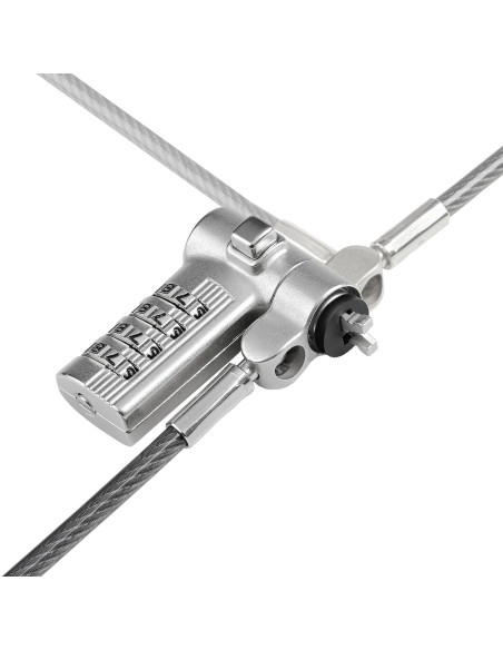 Cable de 2m Universal de Seguridad para Portátiles - Cable con Candado para Portátiles Compatible con Noble Wedge/Nano/K-Slot -