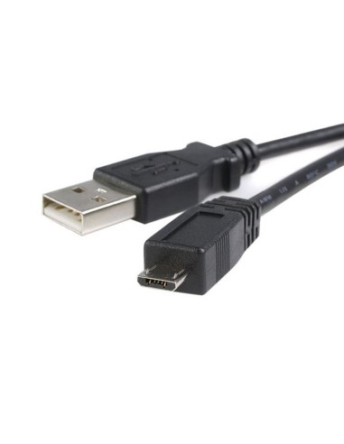 Cable 3m Micro USB B a USB A Cargador para Teléfono Móvil Datos USB 2.0 - Macho a Macho - Negro