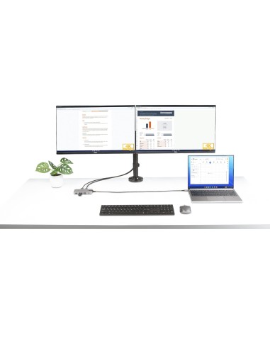 Adaptador Multipuertos USB-C para 3 Monitores - 4K 60Hz Doble + HDMI y DisplayPort 4K 30Hz - Hub USB de 3 Puertos - PD 100W - D