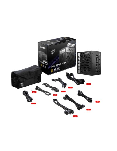 MPG A1000G PCIE5 unidad de fuente de alimentación 1000 W 20+4 pin ATX ATX Negro