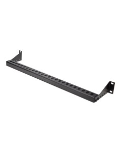 Barra 1U de Amarre Horizontal para Gestión de Cables en Rack - para Racks de 19" - Profundidad Ajustable - Guía Horizontal para