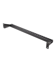 Barra 1U de Amarre Horizontal para Gestión de Cables en Rack - para Racks de 19" - Profundidad Ajustable - Guía Horizontal para 2