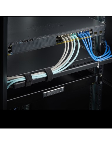 Barra 1U de Amarre Horizontal para Gestión de Cables en Rack - para Racks de 19" - Profundidad Ajustable - Guía Horizontal para