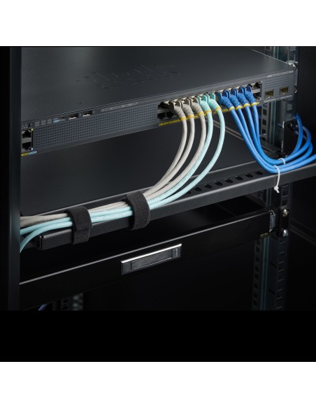 Barra 1U de Amarre Horizontal para Gestión de Cables en Rack - para Racks de 19" - Profundidad Ajustable - Guía Horizontal para