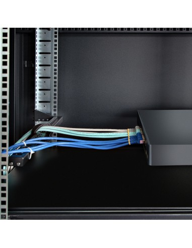 Barra 1U de Amarre Horizontal para Gestión de Cables en Rack - para Racks de 19" - Profundidad Ajustable - Guía Horizontal para