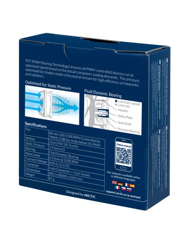 P8 PWM PST Carcasa del ordenador Ventilador 8 cm Negro