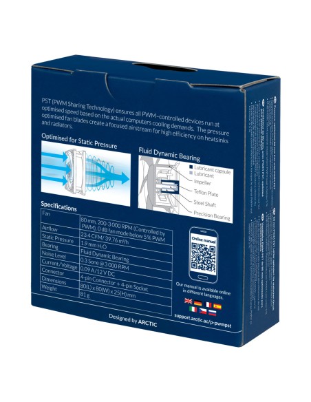 P8 PWM PST Carcasa del ordenador Ventilador 8 cm Negro