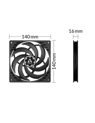 P14 Slim PWM PST Carcasa del ordenador Ventilador 14 cm Negro 1 pieza(s)