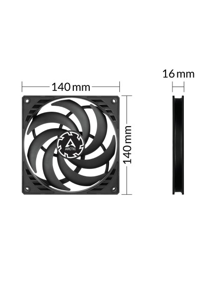 P14 Slim PWM PST Carcasa del ordenador Ventilador 14 cm Negro 1 pieza(s)