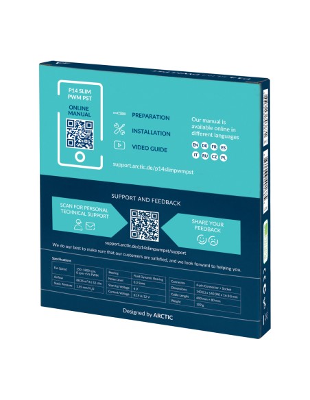 P14 Slim PWM PST Carcasa del ordenador Ventilador 14 cm Negro 1 pieza(s)