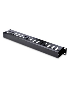 Panel Canaleta 1U de Gestión de Cables para Rack de Conductos Horizontales con Tapa - Conducto de Cables para Rack de Servidore