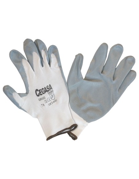 GUANTES CEGASA NITRILO GRIS NYLON T7 PAR 327098