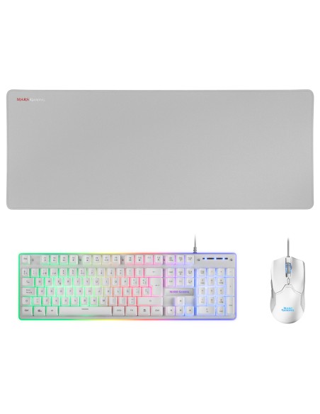 MCPXWES Combo Teclado H-Mech FRGB Ratón Ultraligero 10000DPI y Alfombrilla XXL Blanco Idioma Español MCPXWES Combo Teclado H-Mech FRGB Ratón Ultraligero 10000DPI y Alfombrilla XXL Blanco Idioma Español