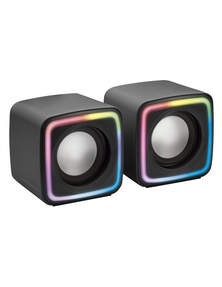 MSCUBE Negro Altavoces Gaming RGB Compactos Procesador Sonido DSP 8W