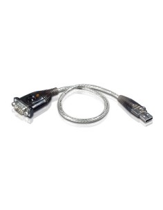 UC232A cable de serie Negro, Acero inoxidable, Transparente 0,35 m USB tipo A DB-9