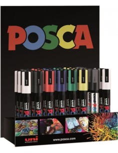 Exp 36 marcador uni posca pc 5m punta 18 25mm colores surtidos