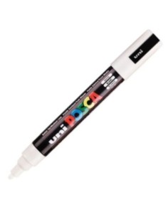 marcador uni posca pc m5 color blanco punta 18 25mm
