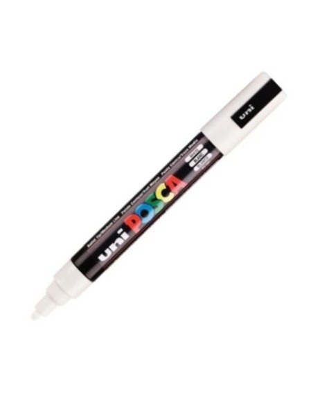 marcador uni posca pc m5 color blanco punta 18 25mm