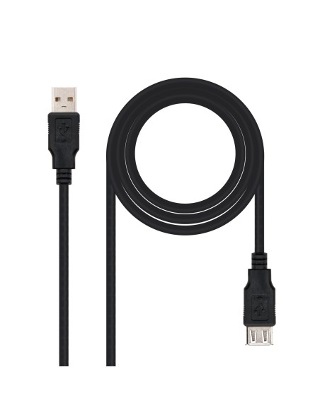 CABLE USB 2.0, TIPO A/M-A/H, NEGRO, 1.8 M