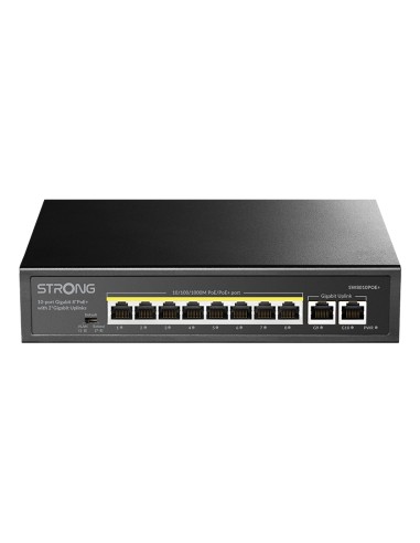 SW8010POE+ switch Gigabit Ethernet (10/100/1000) Energía sobre Ethernet (PoE) Escritorio Negro