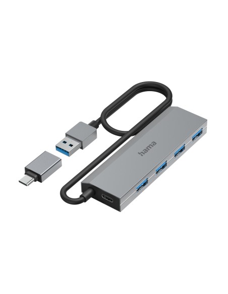00200138 hub de interfaz USB 3.2 Gen 1 (3.1 Gen 1) Type-A + Type-C 5000 Mbit/s Antracita, Gris