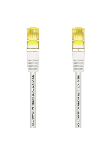 Cable De Red Latiguillo RJ45 LSZH Cat.7 600 MHz S/FTP PIMF AWG26, Blanco, 1.0 m