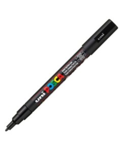 Marcador uni posca pc3m color negro 09 13mm