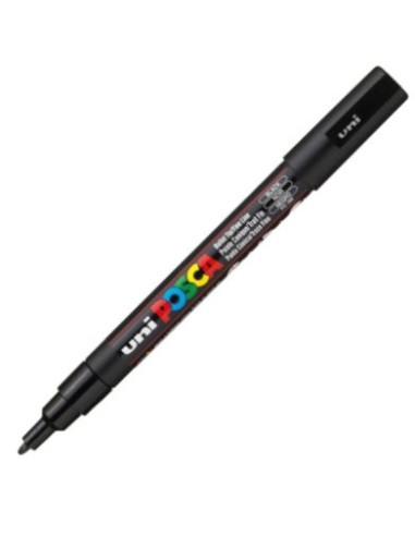 Marcador uni posca pc3m color negro 09 13mm