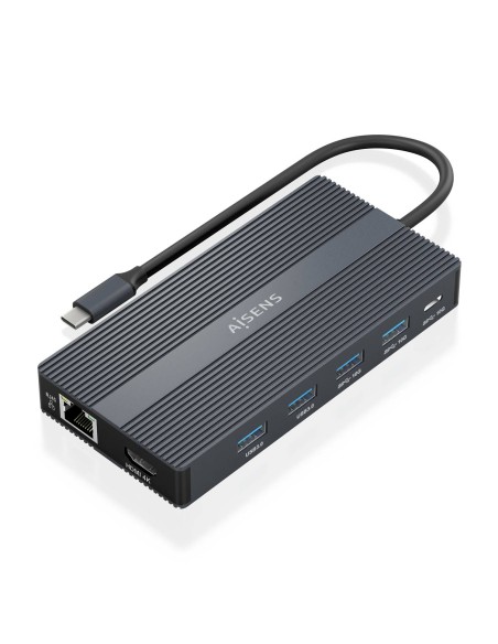 ASUC-12P017-GR base para portátil y replicador de puertos Alámbrico USB 3.2 Gen 1 (3.1 Gen 1) Type-C Gris