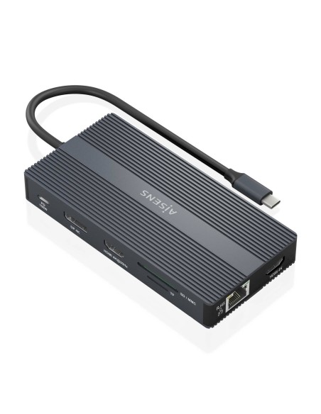 ASUC-12P017-GR base para portátil y replicador de puertos Alámbrico USB 3.2 Gen 1 (3.1 Gen 1) Type-C Gris