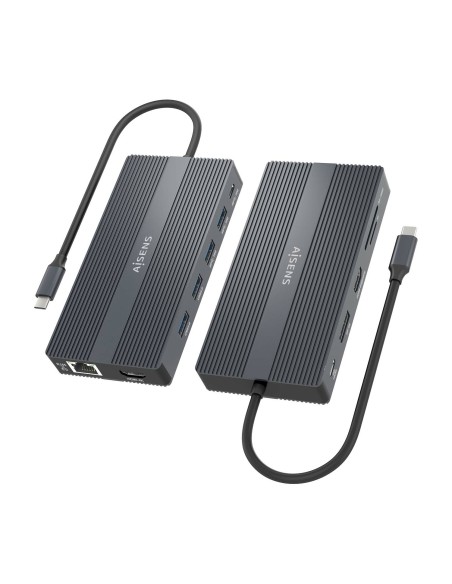ASUC-12P017-GR base para portátil y replicador de puertos Alámbrico USB 3.2 Gen 1 (3.1 Gen 1) Type-C Gris