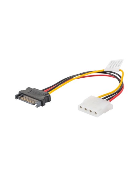 CA-SAHD-10CU-0015 cable de SATA 0,15 m Molex (4-pin) SATA de 15 pines Negro, Rojo, Amarillo