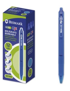 C 12 boligrafo bismark borrable azul punta 07mm retractil